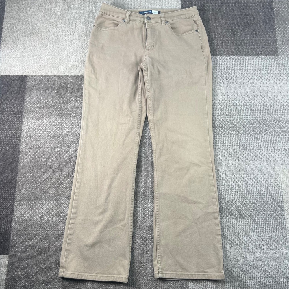 Liz Claiborne Jeans Womens 6 Tan Khaki Bootcut Fit Stretch Denim Pants